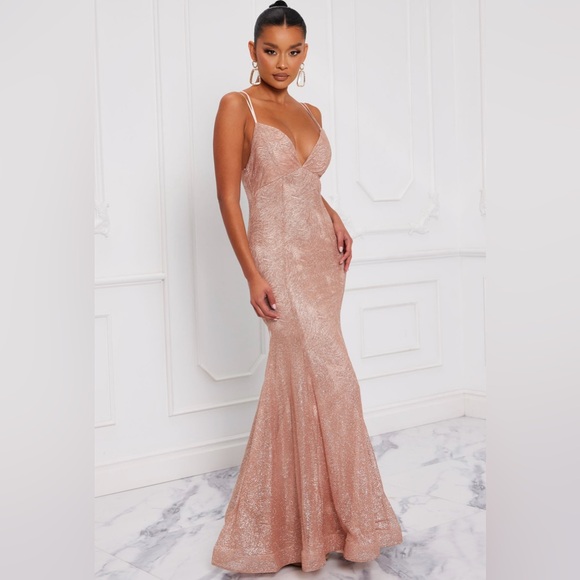NWT rose gold sparkle ball gown - Picture 1 of 2